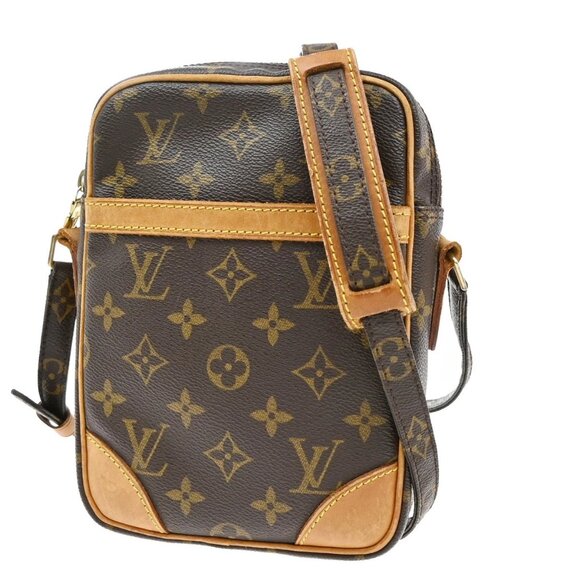 LOUIS VUITTON Danube Shoulder Bag Monogram Leather Brown France M45266 30YH514 - Picture 1 of 16